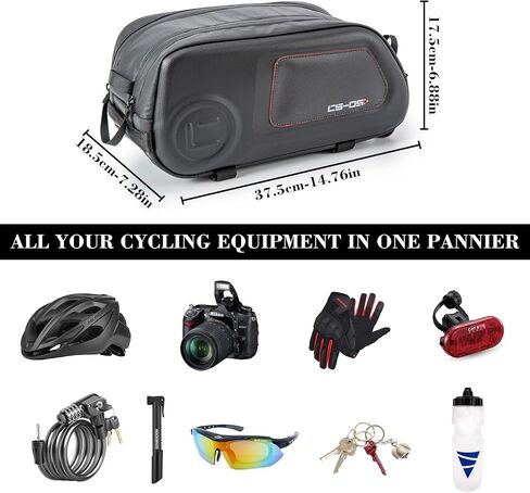 Bike Rack Bag CS-05 Waterproof Hard Shell Bicycle Bike Trunk Rear Seat Cargo Rear Pack Bag for Storage Pannier Luggage Carrier Pouch Handbag for Outdoor Travel Commute 8L in Saudi Arabia