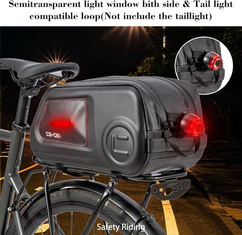 Bike Rack Bag CS-05 Waterproof Hard Shell Bicycle Bike Trunk Rear Seat Cargo Rear Pack Bag for Storage Pannier Luggage Carrier Pouch Handbag for Outdoor Travel Commute 8L in Saudi Arabia