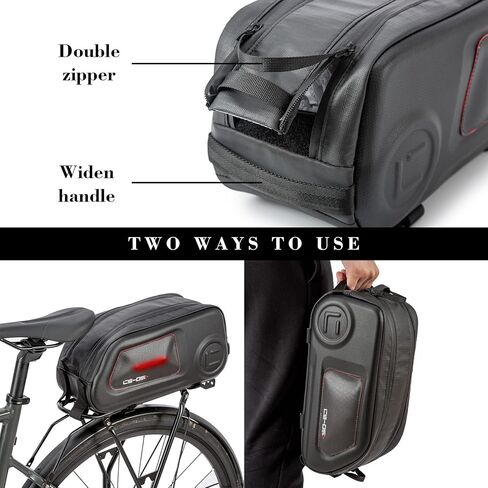Bike Rack Bag CS-05 Waterproof Hard Shell Bicycle Bike Trunk Rear Seat Cargo Rear Pack Bag for Storage Pannier Luggage Carrier Pouch Handbag for Outdoor Travel Commute 8L in Saudi Arabia