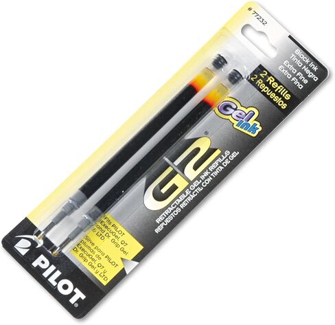 PILOT CORP. OF AMERICA Refill for G2 Gel, Dr. Grip Gel/Ltd, ExecuGel G6, Q7, Extra Fine, Black, 2/PK in Saudi Arabia