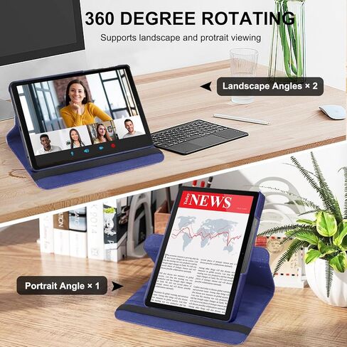 LRCXL Case for Samsung Galaxy Tab A8 10.5 Inch, Auto Wake/Sleep, 360 Degree Rotating Stand Case Cover for Galaxy Tab A8 10.5 Inch 2022 (SM-X200/X205/X207) (Black) in Kuwait