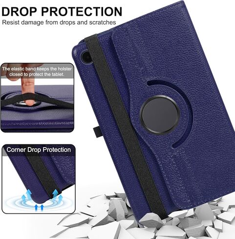 LRCXL Case for Samsung Galaxy Tab A8 10.5 Inch, Auto Wake/Sleep, 360 Degree Rotating Stand Case Cover for Galaxy Tab A8 10.5 Inch 2022 (SM-X200/X205/X207) (Black) in Kuwait