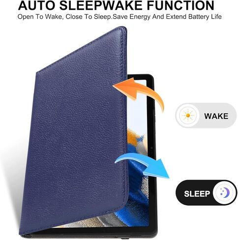 LRCXL Case for Samsung Galaxy Tab A8 10.5 Inch, Auto Wake/Sleep, 360 Degree Rotating Stand Case Cover for Galaxy Tab A8 10.5 Inch 2022 (SM-X200/X205/X207) (Black) in Kuwait