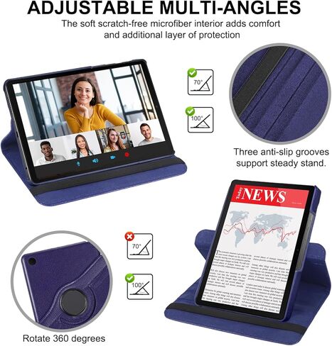 LRCXL Case for Samsung Galaxy Tab A8 10.5 Inch, Auto Wake/Sleep, 360 Degree Rotating Stand Case Cover for Galaxy Tab A8 10.5 Inch 2022 (SM-X200/X205/X207) (Black) in Kuwait