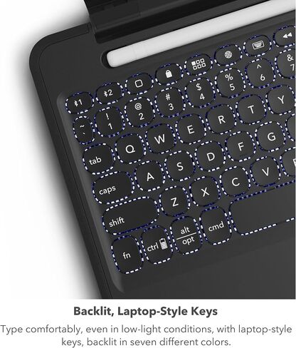 حافظة ZAGG Rugged Book iPad 10.9 بوصة (الجيل 10) - حافظة لوحة مفاتيح لاسلكية متينة، حماية من السقوط من الدرجة العسكرية، اقتران متعدد الأجهزة، لوحة مفاتيح بإضاءة خلفية قابلة للفصل، أسود in Saudi Arabia