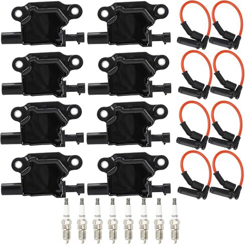 Ignition Coil Pack + Iridium Spark Plugs for 2015 Chevy Camaro 6.2L, 2015-2017 Express 2500 4.8L 6.0L, Express 3500, Silverado 2500 3500 HD, GMC Savana Sierra, UF413 IGN351, 8 Sets in Saudi Arabia