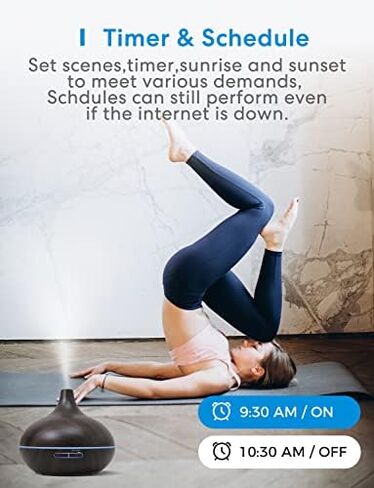 موزع روائح الزيوت العطرية من ميروس، 400 مل ناشر للعلاج العطري مع 4 مؤقتات و7 مصابيح LED ملونة، إيقاف تلقائي بدون ماء، أوضاع رذاذ مزدوجة، ناشرات رائحة بالموجات فوق الصوتية للمنزل والمكتب in Kuwait