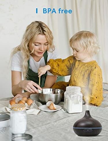 موزع روائح الزيوت العطرية من ميروس، 400 مل ناشر للعلاج العطري مع 4 مؤقتات و7 مصابيح LED ملونة، إيقاف تلقائي بدون ماء، أوضاع رذاذ مزدوجة، ناشرات رائحة بالموجات فوق الصوتية للمنزل والمكتب in Kuwait