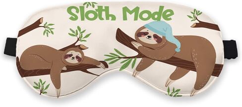 Funny Sloth Mode Eye Mask for Women Men Girls Boys Kids, Cute Novelty Animal Silk Blackout Eye Mask for Sleeping, Adjustable Straps Soft Lightweight Sleep Mask, Kids Boys Sleep Mask in Saudi Arabia