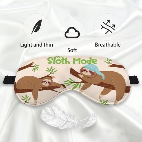 Funny Sloth Mode Eye Mask for Women Men Girls Boys Kids, Cute Novelty Animal Silk Blackout Eye Mask for Sleeping, Adjustable Straps Soft Lightweight Sleep Mask, Kids Boys Sleep Mask in Saudi Arabia