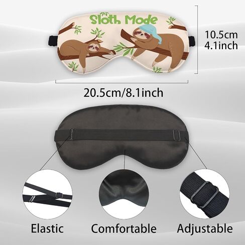 Funny Sloth Mode Eye Mask for Women Men Girls Boys Kids, Cute Novelty Animal Silk Blackout Eye Mask for Sleeping, Adjustable Straps Soft Lightweight Sleep Mask, Kids Boys Sleep Mask in Saudi Arabia