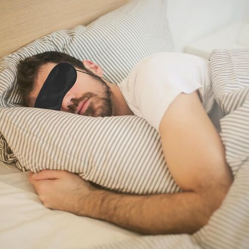 عبوة من 10 أقنعة نوم للعين، غطاء لنوم العين، غطاء للعين للنوم والسفر ومستلزمات الحفلات (أسود) in Kuwait