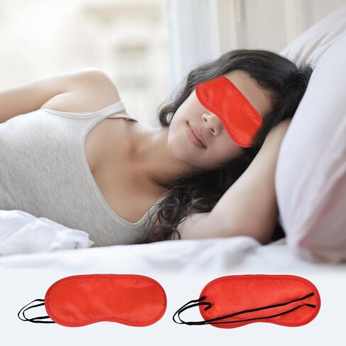 عبوة من 10 أقنعة نوم للعين، غطاء لنوم العين، غطاء للعين للنوم والسفر ومستلزمات الحفلات (أسود) in Kuwait