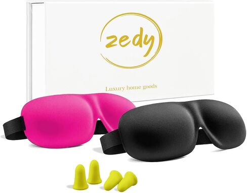 Pack of 2, Sleep Eye Mask for Men Women, 100% Sleeping Eye Mask for Night Sleeping 100% Blindfold, Relaxing Zero Pressure, Light Blocking, Ultra-Thin Sides, Side Sleeper in Saudi Arabia