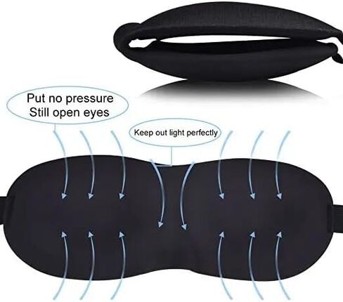 Pack of 2, Sleep Eye Mask for Men Women, 100% Sleeping Eye Mask for Night Sleeping 100% Blindfold, Relaxing Zero Pressure, Light Blocking, Ultra-Thin Sides, Side Sleeper in Saudi Arabia