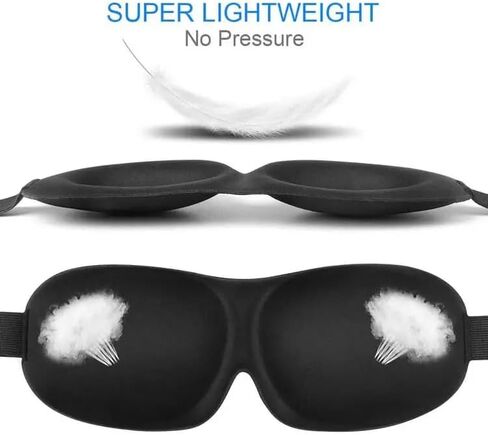 Pack of 2, Sleep Eye Mask for Men Women, 100% Sleeping Eye Mask for Night Sleeping 100% Blindfold, Relaxing Zero Pressure, Light Blocking, Ultra-Thin Sides, Side Sleeper in Saudi Arabia