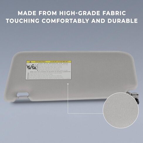 SCITOO Right Passenger Side Gray Sun Visor Assembly fit for 2006 2007 2008 2009 2010 2011 for Toyota Camry Without Sunroof(74310-06750-B0) in Kuwait