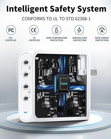 كتلة شاحن USB C بقوة 130 وات، شاحن حائط RARVEL 4 منافذ قابل للطي صغير الحجم لهاتف iPhone 15/14 وiPad Pro/Air وGalaxy S23/S22 وPixel وMotorola in Saudi Arabia