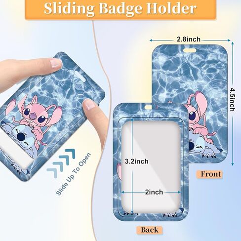 Teacher Lanyard for ID Badge Card, Cute Blue Women Men Beaded Breakaway Neck Lanyards Cartoon Name Tag Badges Holder Aesthetic Work Keys Accessories Gift in Kuwait