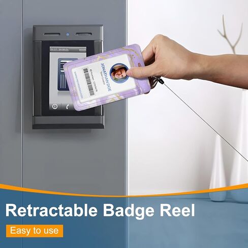 Plifal Badge Holder with Retractable Reel, Unique Leopard ID Name Tag Work Badge Clip Heavy Duty Vertical Card Protector Cover Case for Work Office Nurse Medical Student Teacher Women in Kuwait