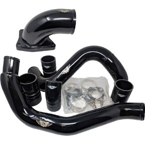 أنابيب بربو توربو السوداء والكوع - يناسب فورد 6.0L 6.0 2003-2007 محركات PowerStroke Turbo Air Products - DK Parts in Saudi Arabia