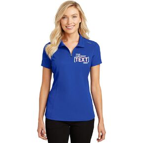 Custom Embroidered Polo Shirts for Ladies - Pinpoint Mesh Quarter Zip Personalized Embroidery Polos in Kuwait