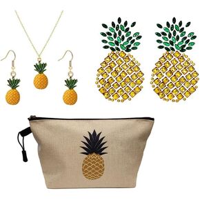 فطائر مثيرة upsidedown الأناناس - مجموعة مجوهرات الأناناس وحقيبة ماكياج الأناناس | أقراط الأناناس وأقراط الأناناس مجموعة هدايا | حقيبة مستحضرات التجميل | أغطية الحلمة مثير | حزمة فطائر الحلمة in Kuwait