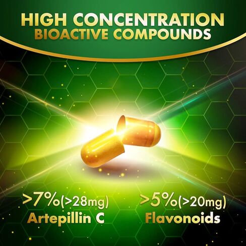 LABO Nutrition Brazilian Green Propolis Ultimate - Contains >7% or 28mg per Serving Artepillin C & >5% Flavonoids, for Immune & Brain Support, Natural, High Concentrate & Premium, 60 Veg Capsules in Kuwait