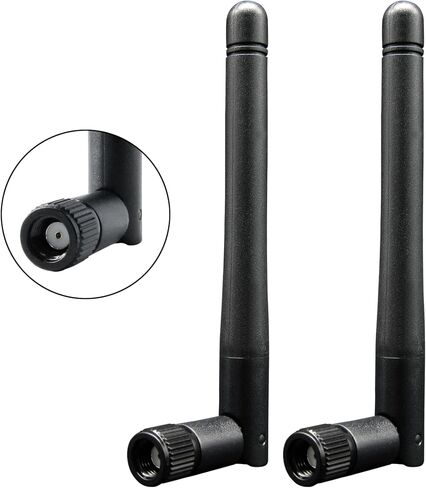 WiFi Antenna PC Bluetooth Antenna Dual Band 2.4Ghz 5Ghz 3dBi RP-SMA Male (with No Pin) for Gaming Motherboard, RV Camera, PCIE M.2 Wireless Card, Router - 2 Pack in Saudi Arabia