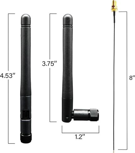 WiFi Antenna PC Bluetooth Antenna Dual Band 2.4Ghz 5Ghz 3dBi RP-SMA Male (with No Pin) for Gaming Motherboard, RV Camera, PCIE M.2 Wireless Card, Router - 2 Pack in Saudi Arabia