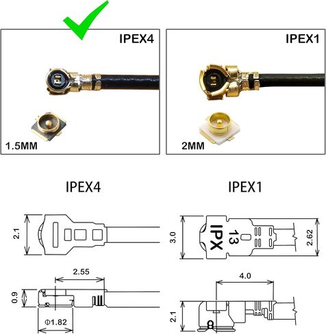 WiFi Antenna PC Bluetooth Antenna Dual Band 2.4Ghz 5Ghz 3dBi RP-SMA Male (with No Pin) for Gaming Motherboard, RV Camera, PCIE M.2 Wireless Card, Router - 2 Pack in Saudi Arabia