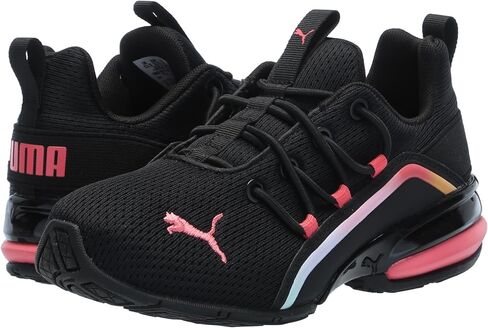 PUMA Axelion Mesh Sneaker, Club Navy-Flame Flicker White, 6 US Unisex Big Kid in Saudi Arabia