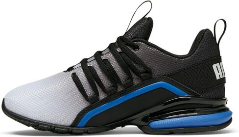 PUMA Axelion Mesh Sneaker, Club Navy-Flame Flicker White, 6 US Unisex Big Kid in Saudi Arabia