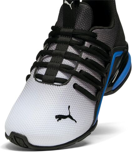 PUMA Axelion Mesh Sneaker, Club Navy-Flame Flicker White, 6 US Unisex Big Kid in Saudi Arabia