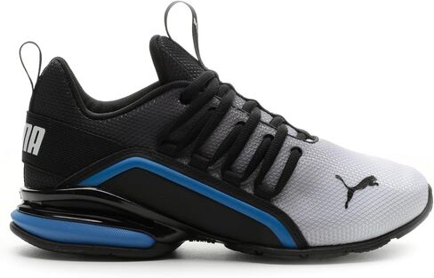 PUMA Axelion Mesh Sneaker, Club Navy-Flame Flicker White, 6 US Unisex Big Kid in Saudi Arabia