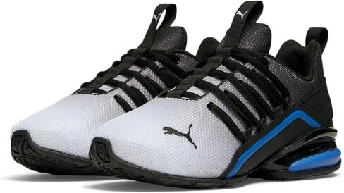 PUMA Axelion Mesh Sneaker, Club Navy-Flame Flicker White, 6 US Unisex Big Kid in Saudi Arabia