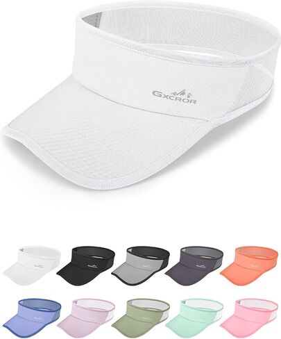 GXCROR Sports Sun Visor Hat Men Women, Lightweight Breathable Quick-Dry Visor Hat, UPF 50+ Tennis Golf Running Visor in Saudi Arabia