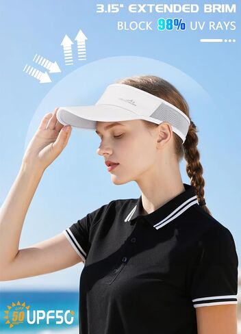 GXCROR Sports Sun Visor Hat Men Women, Lightweight Breathable Quick-Dry Visor Hat, UPF 50+ Tennis Golf Running Visor in Saudi Arabia