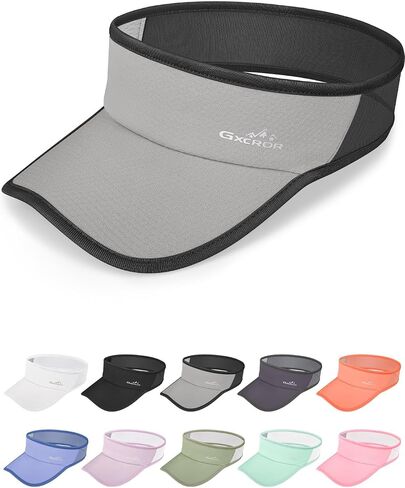 GXCROR Sports Sun Visor Hat Men Women, Lightweight Breathable Quick-Dry Visor Hat, UPF 50+ Tennis Golf Running Visor in Saudi Arabia