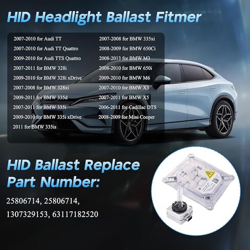 Headlight Ballast Xenon HID Headlamp Ballast Unit Module with D1S/D1R 35W Bulb Compatible for Cadillac 2006-2011 DTS 25806714 in Kuwait