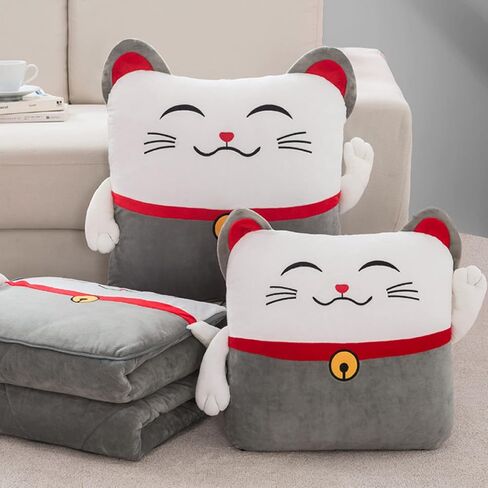 Car Dual-Use Body Pillow Blanket 50 x 50cm futon Integrated with Zipper Cushion Pink Gray Animal Pattern Car Blanket (Pattern 5 50 x 50cm) in Saudi Arabia