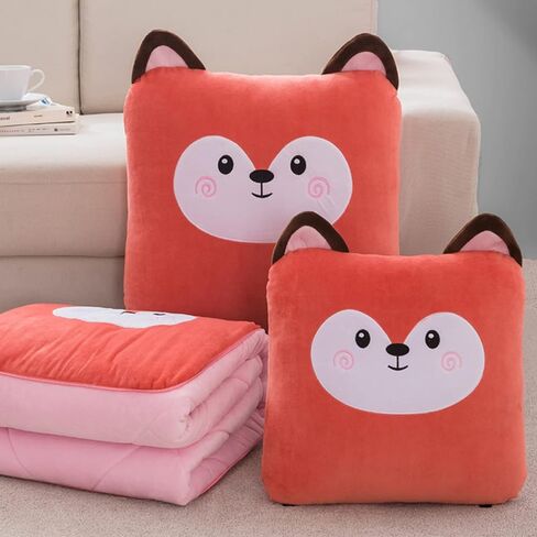 Car Dual-Use Body Pillow Blanket 50 x 50cm futon Integrated with Zipper Cushion Pink Gray Animal Pattern Car Blanket (Pattern 5 50 x 50cm) in Saudi Arabia