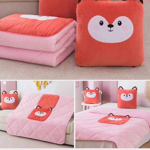 Car Dual-Use Body Pillow Blanket 50 x 50cm futon Integrated with Zipper Cushion Pink Gray Animal Pattern Car Blanket (Pattern 5 50 x 50cm) in Saudi Arabia