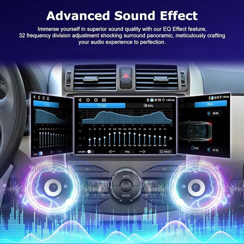 [2+64G] ستيريو سيارة Android 13 لسيارة Toyota Corolla 2009-2013 - Apple Carplay وAndroid Auto - راديو كورولا بشاشة لمس 9 بوصة 2.5D - صوت EQ/GPS/WiFi/SWC + كاميرا احتياطية AHD + ميكروفون in Kuwait