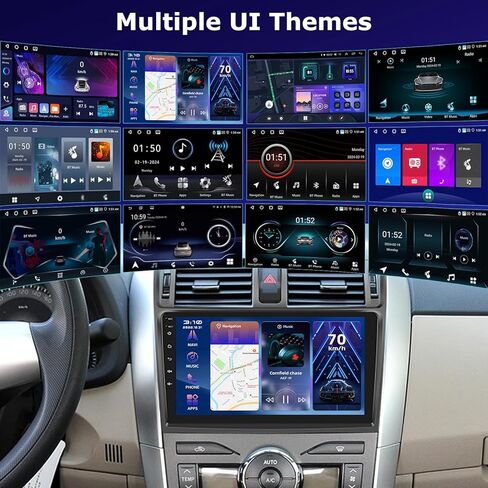 [2+64G] ستيريو سيارة Android 13 لسيارة Toyota Corolla 2009-2013 - Apple Carplay وAndroid Auto - راديو كورولا بشاشة لمس 9 بوصة 2.5D - صوت EQ/GPS/WiFi/SWC + كاميرا احتياطية AHD + ميكروفون in Kuwait