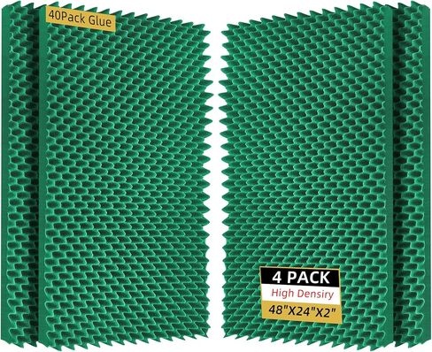 54 Pack Sound Proof Foam Panels |1"×12"×12" Quick-Recovery Soundproof Wall Panels | High Density Sound Dampening Panels for Home Studio |With Adhesive Stickers 270PCS (Black) in Kuwait