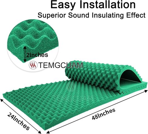 54 Pack Sound Proof Foam Panels |1"×12"×12" Quick-Recovery Soundproof Wall Panels | High Density Sound Dampening Panels for Home Studio |With Adhesive Stickers 270PCS (Black) in Kuwait