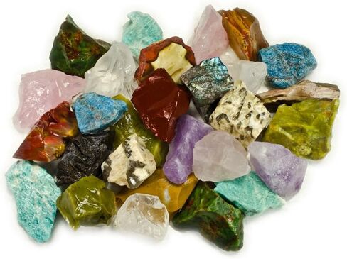 Hypnotic Gems Materials: 3 lbs (Best Value) Hand Bagged 17 Stone Type Madagascar Mix - Natural Raw Stones & Fountain Rocks for Cabbing, Cutting, Lapidary, Tumbling, Polishing & Reiki Crystal Healing in Saudi Arabia