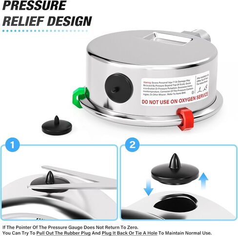 MEANLIN MEASURE 0~1000Psi Stainless Steel Liquid Filled Pressure Gauge 2.5" FACE DIAL 1/4" NPT for WOG Water Oil Air Back Mount with Stainless Steel Hex Bushing and Snaps in Kuwait