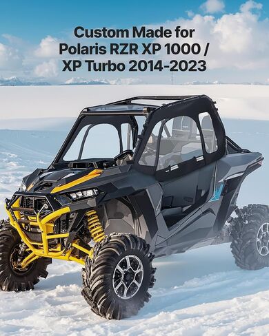 VEVOR Cab Enclosure Upper Doors, Compatible with Polaris RZR XP 1000/XP Turbo 2014-2023, Soft Upper Doors, Windproof Upgraded Zipper UTV Soft Side Window Kit, Work with Side Mirrors and Windshields in Saudi Arabia